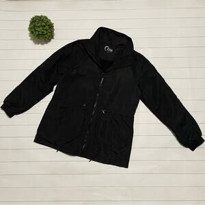 ZYIA Active Black Full Zip Windbreaker‎ Jacket Coat Women’s Size Small